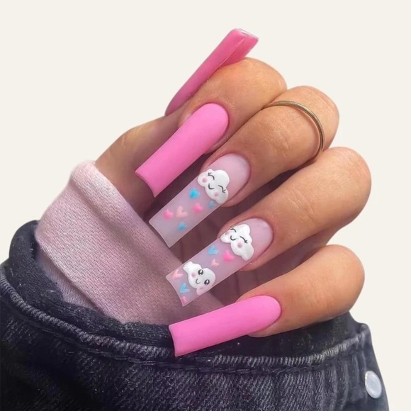 Other - Pink Cute Character Long Nails
